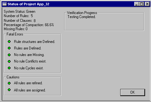 System Status Screen Shot